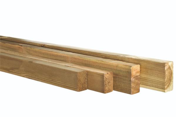 Grenen geschaafde regel Groen geïmpregneerd - 4,4 x 6,8 x 400 cm - Afbeelding 1